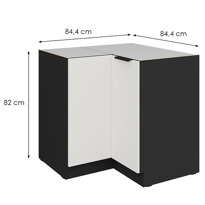 Konyhaszekrény Aria-Wh/Bl Anti Fingerprint 90x90 Dn 2f Bb