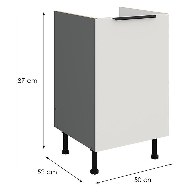Konyhaszekrény Aria-Wh/Ant Anti Fingerprint 50zl 1f Bb