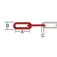 Fehér és piros 6 mm-es pvc lánc