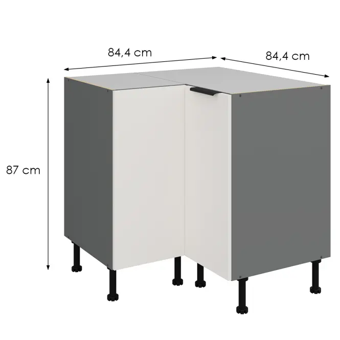 Konyhaszekrény Aria-Wh/Ant Anti Fingerprint 90x90 Dn 2f Bb,2