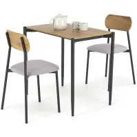 Étkező készlet Nando 1+2 54x84 természetes/fekete/szürke