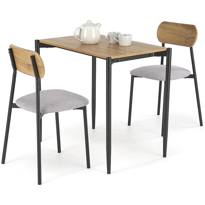 Étkező készlet Nando 1+2 54x84 természetes/fekete/szürke