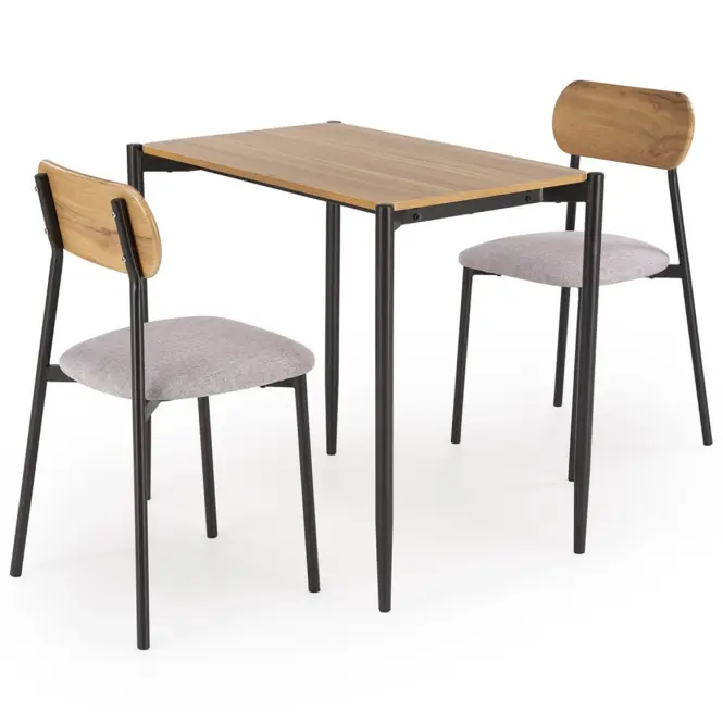 Étkező készlet Nando 1+2 54x84 természetes/fekete/szürke