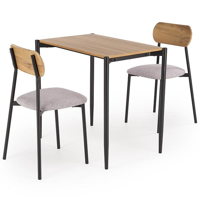 Étkező készlet Nando 1+2 54x84 természetes/fekete/szürke,2