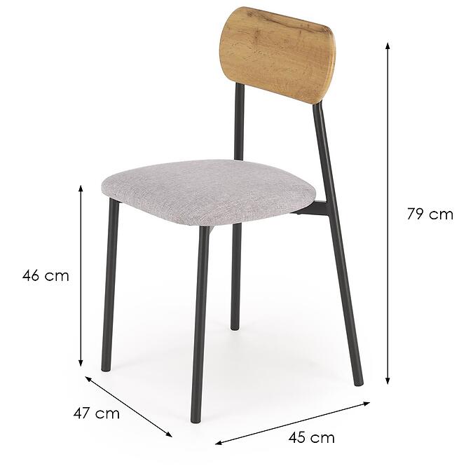 Étkező készlet Nando 1+2 54x84 természetes/fekete/szürke