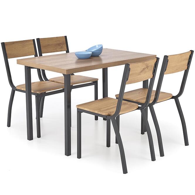 Étkező készlet Milton 1+4 70x110 természetes/fekete