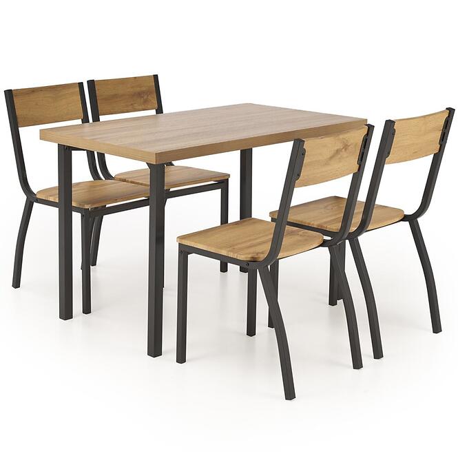 Étkező készlet Milton 1+4 70x110 természetes/fekete,2