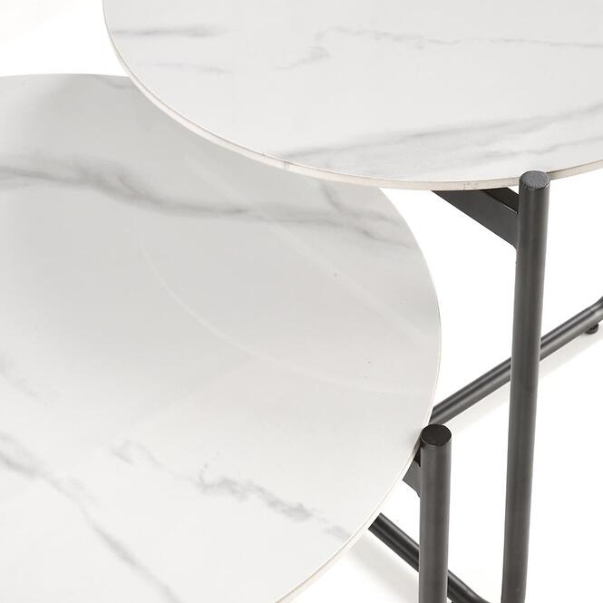 Dohányzóasztal Acuna fehér márvány/fekete