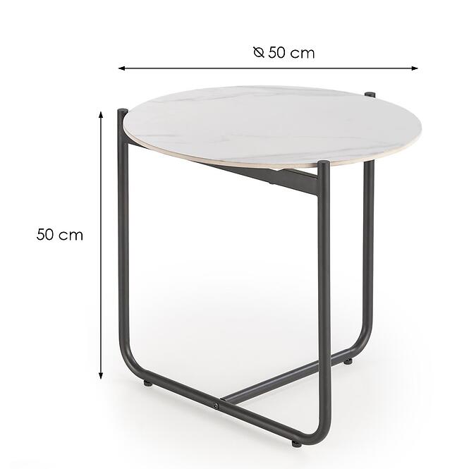 Dohányzóasztal Acuna S fehér márvány/fekete,2