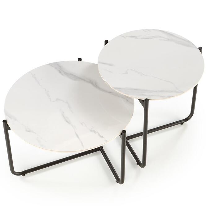 Dohányzóasztal Acuna S fehér márvány/fekete