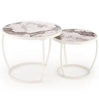 Dohányzóasztal Ines fehér márvány/fehér