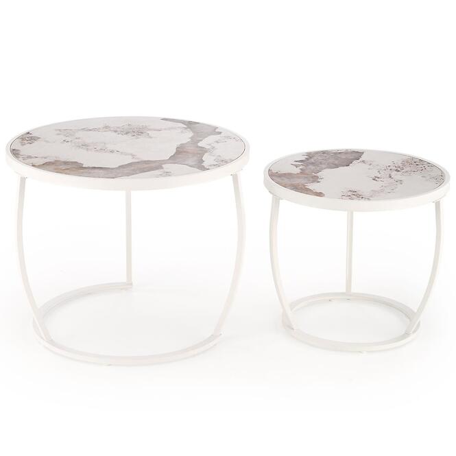 Dohányzóasztal Ines fehér márvány/fehér