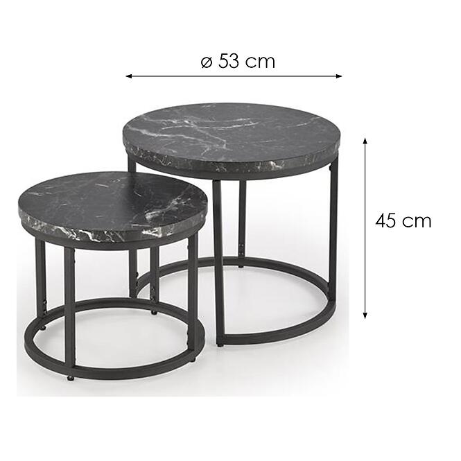 Dohányzóasztal Oreo fekete márvány/fekete,2