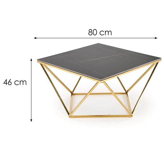 Dohányzóasztal Felicia fekete márvány/arany,2