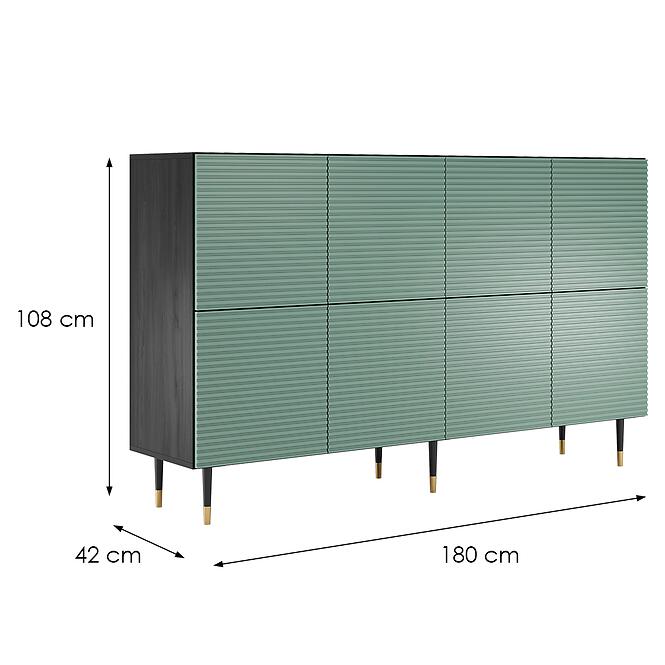 Komód Imperial I08 8d Pisztácia zöld,3