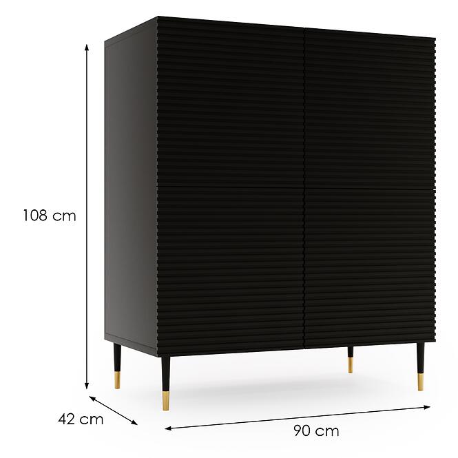 Komód Imperial I05 4d Fekete,2