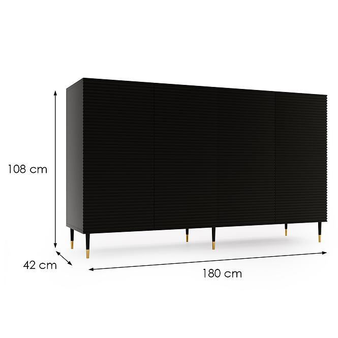 Komód Imperial I08 8d Fekete,2