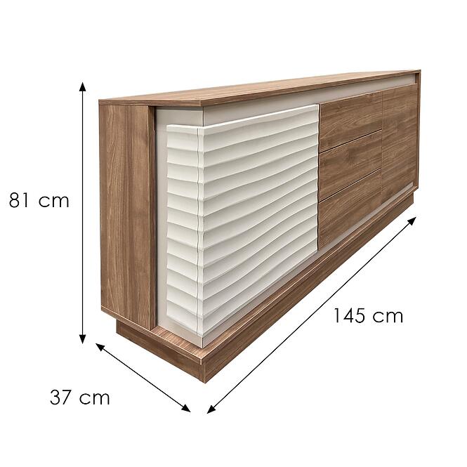 Komód K5 145 Világos Dió /Kasmír