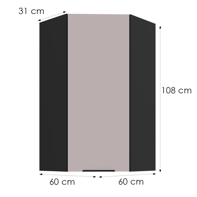 Konyhaszekrény Arona cashmere 60x60 GN-108 1F (45°),3