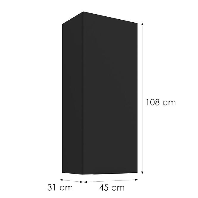Konyhaszekrény Siena matt fekete 45G-108 1F,3