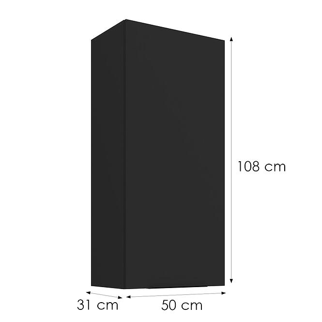 Konyhaszekrény Siena matt fekete 50G-108 1F,3
