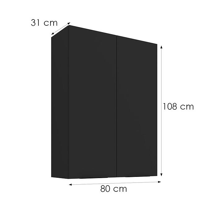 Konyhaszekrény Siena matt fekete 80G-108 2F,3