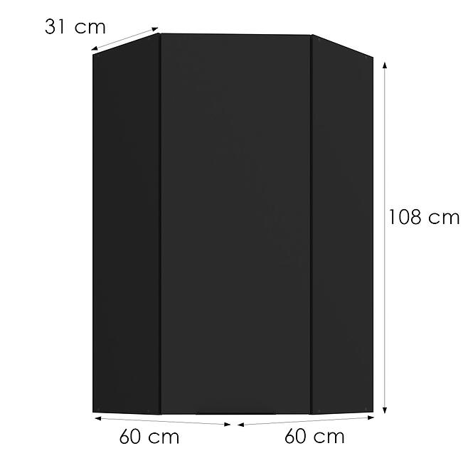 Konyhaszekrény Siena matt fekete 60x60 GN-108 1F (45°),3