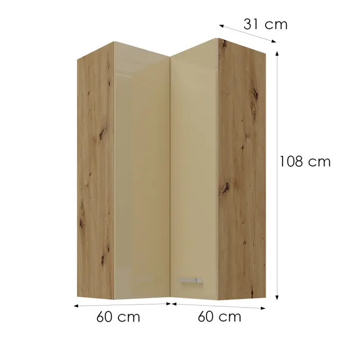 Konyhaszekrény artisan cappucino 60x60 GN-108 2F (90°)