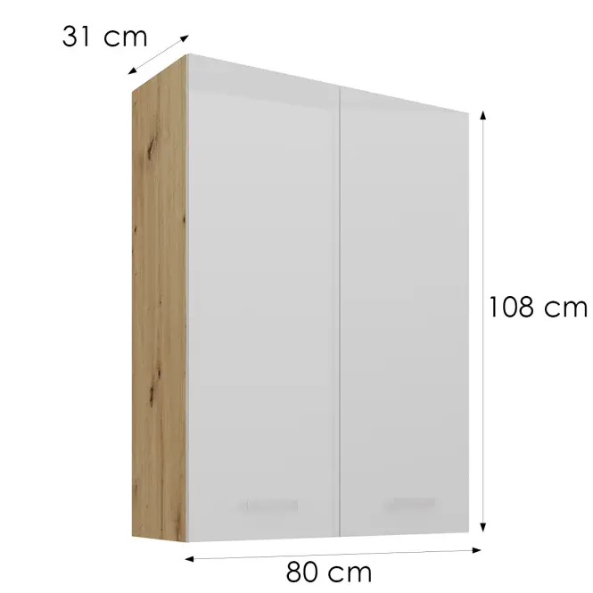 Konyhaszekrény artisan fehér 80G-108 2F,2