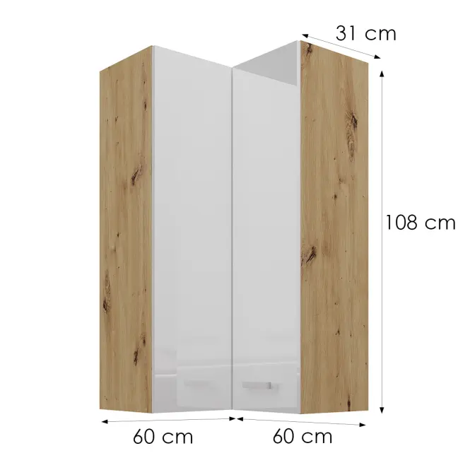 Konyhaszekrény artisan fehér 60x60 GN-108 2F (90°)