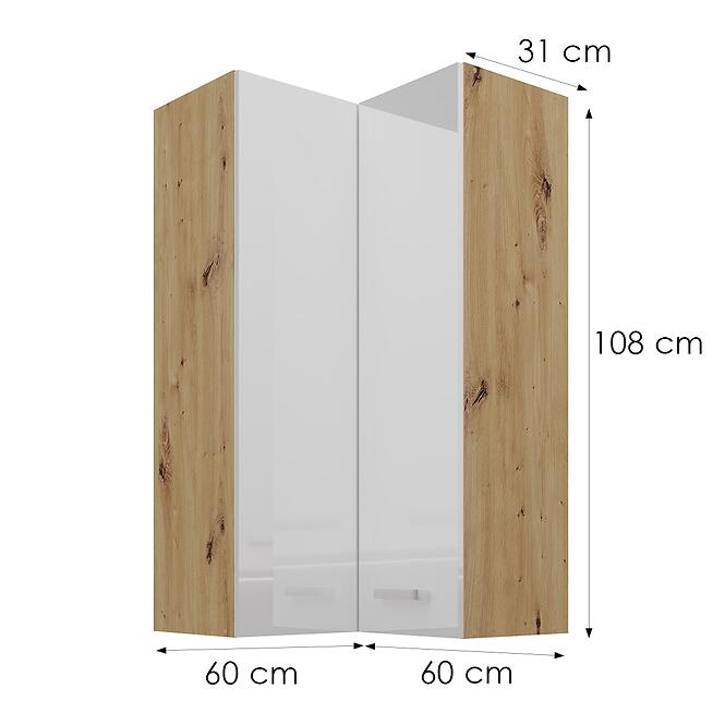 Konyhaszekrény artisan fehér 60x60 GN-108 2F (90°),2