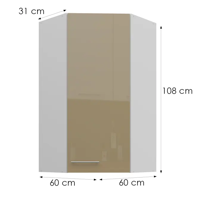 Konyhaszekrény Lara cappucino 60x60 GN-108 1F (45°)