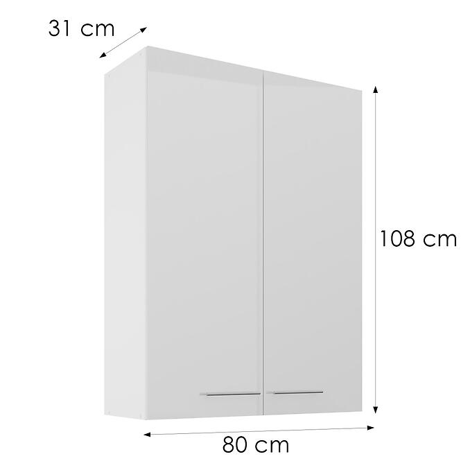 Konyhaszekrény Lara fehér 80G-108 2F,3