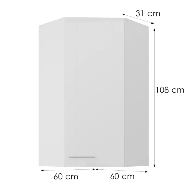 Konyhaszekrény Lara fehér 60x60 GN-108 1F (45°)