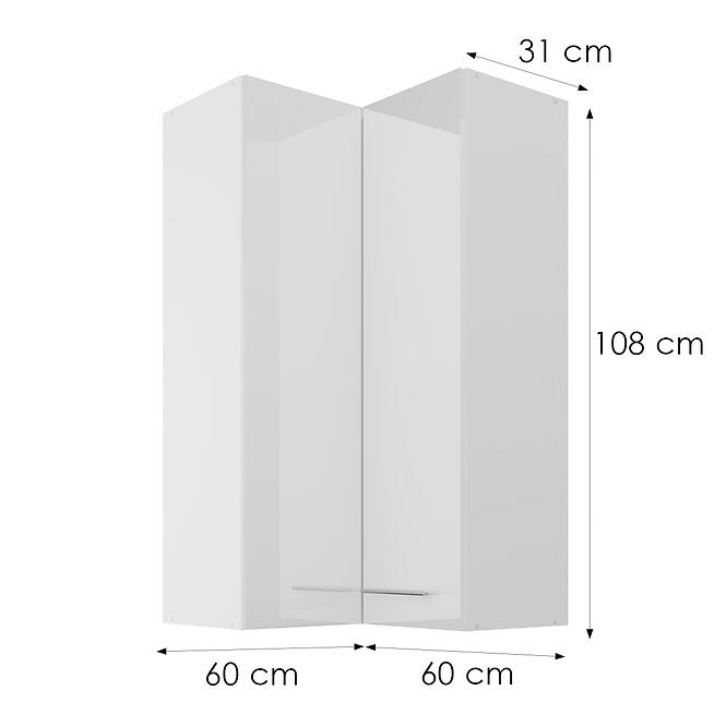 Konyhaszekrény Lara fehér 60x60 GN-108 2F (90°),3