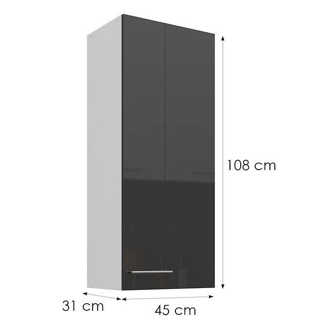 Konyhaszekrény Lara szürke 45G-108 1F,3