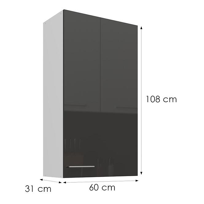 Konyhaszekrény Lara szürke 60G-108 1F,3