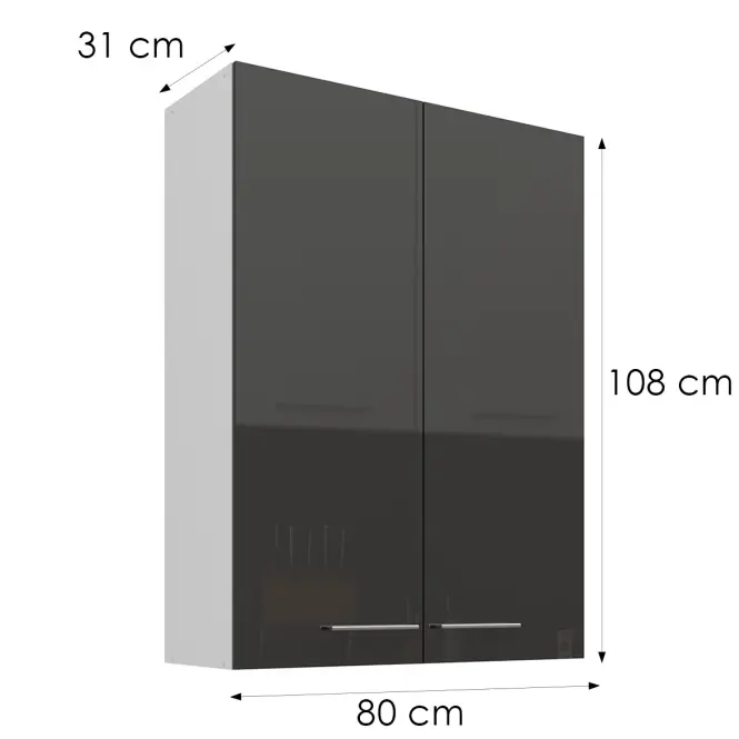 Konyhaszekrény Lara szürke 80G-108 2F
