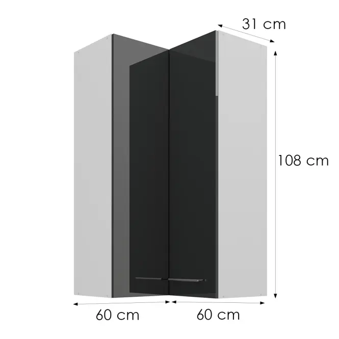 Konyhaszekrény Lara szürke 60x60 GN-108 2F (90°)