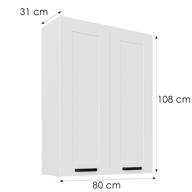 Konyhaszekrény Luna fehér matt/fehér 80G-108 2F,3