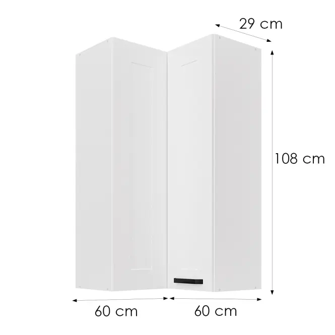 Konyhaszekrény Luna fehér matt/fehér 60x60 GN-108 2F (90°)