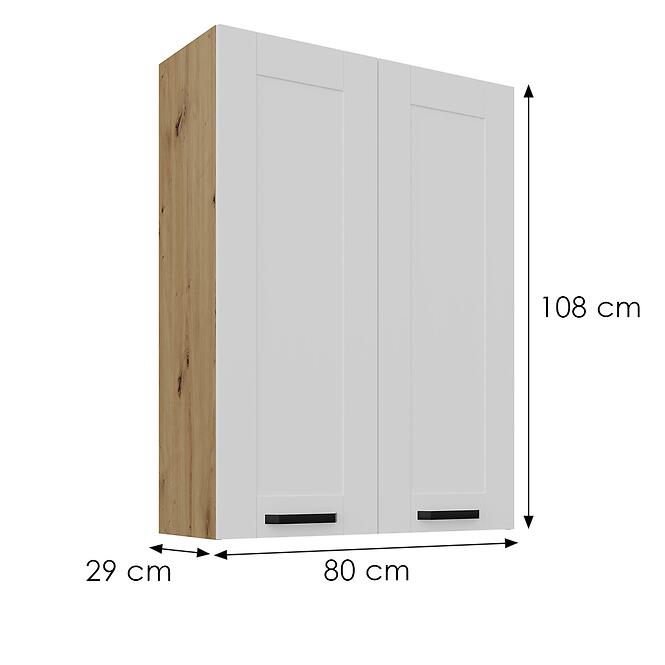 Konyhaszekrény Luna fehér matt/artisan 80G-108 2F