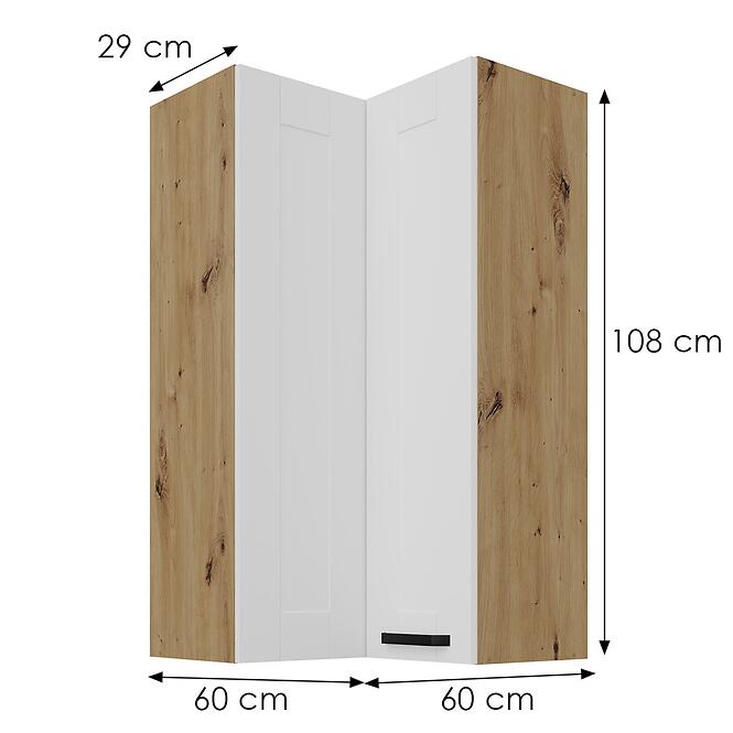 Konyhaszekrény Luna fehér matt/artisan 60x60 GN-108 2F (90°),3