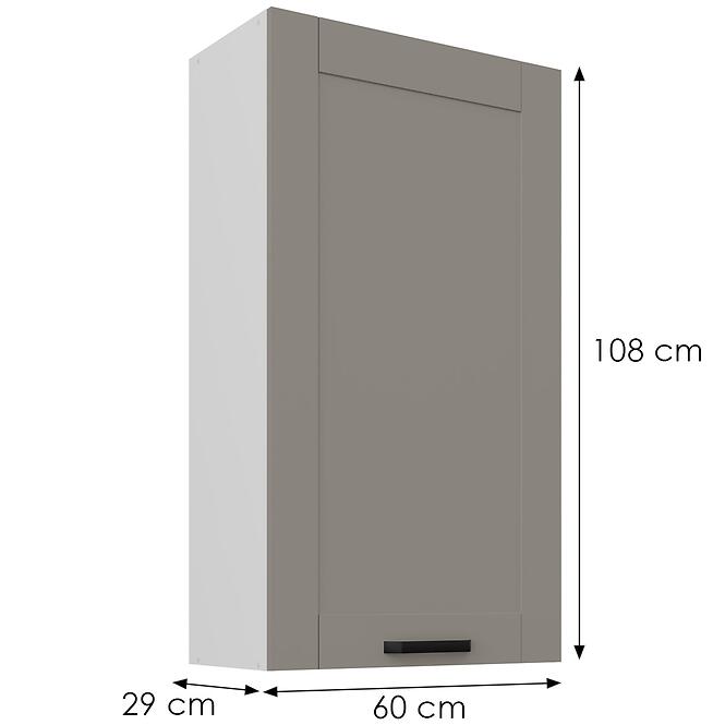 Konyhaszekrény Luna claygrey/fehér 60G-108 1F,2