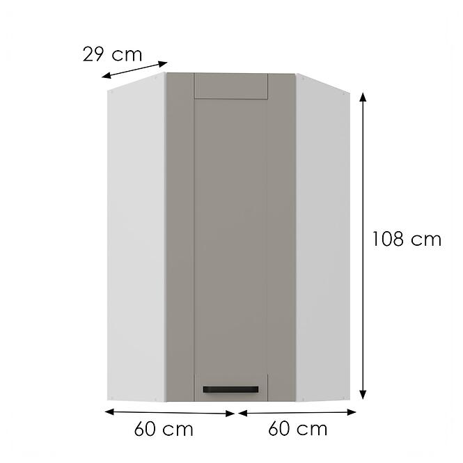 Konyhaszekrény Luna claygrey/fehér 60x60 GN-108 1F (45°)