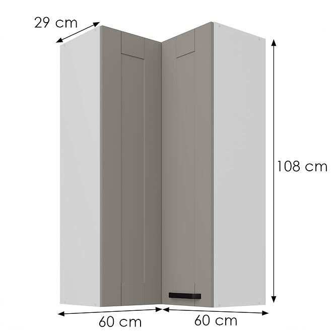 Konyhaszekrény Luna claygrey/fehér 60x60 GN-108 2F (90°)