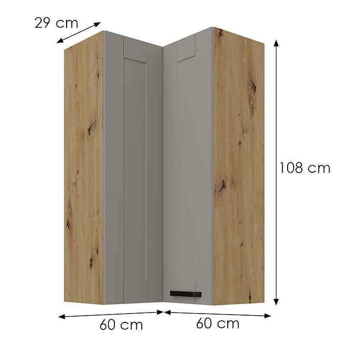 Konyhaszekrény Luna claygrey/artisan 60x60 GN-108 2F (90°)