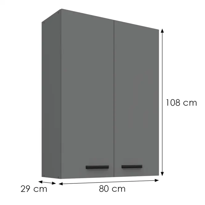 Konyhaszekrény Nessa antracit 80G-108 2F