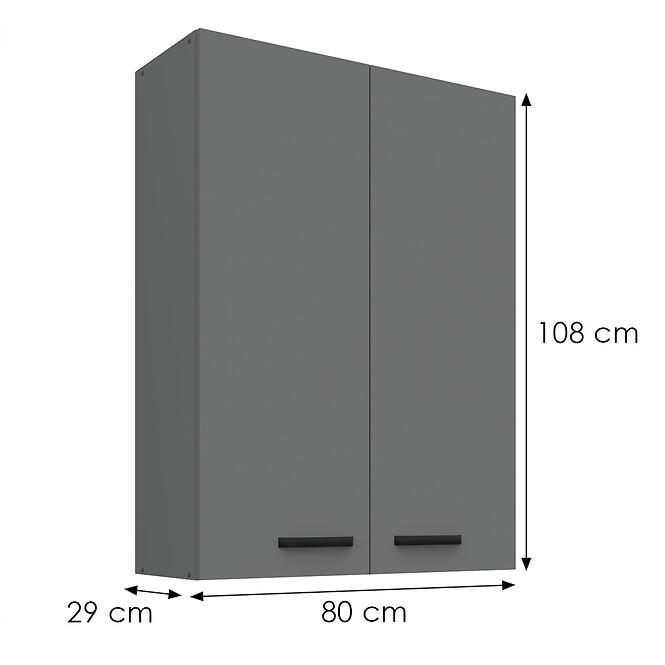 Konyhaszekrény Nessa antracit 80G-108 2F,3