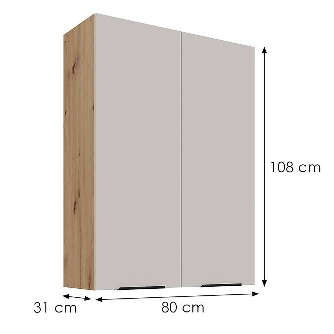 Konyhaszekrény Solea cashmere/artisan 80G-108 2F,3